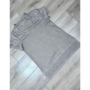 P. Cill Smokey Taupe Choker Faux Suede Hi-Low Tunic